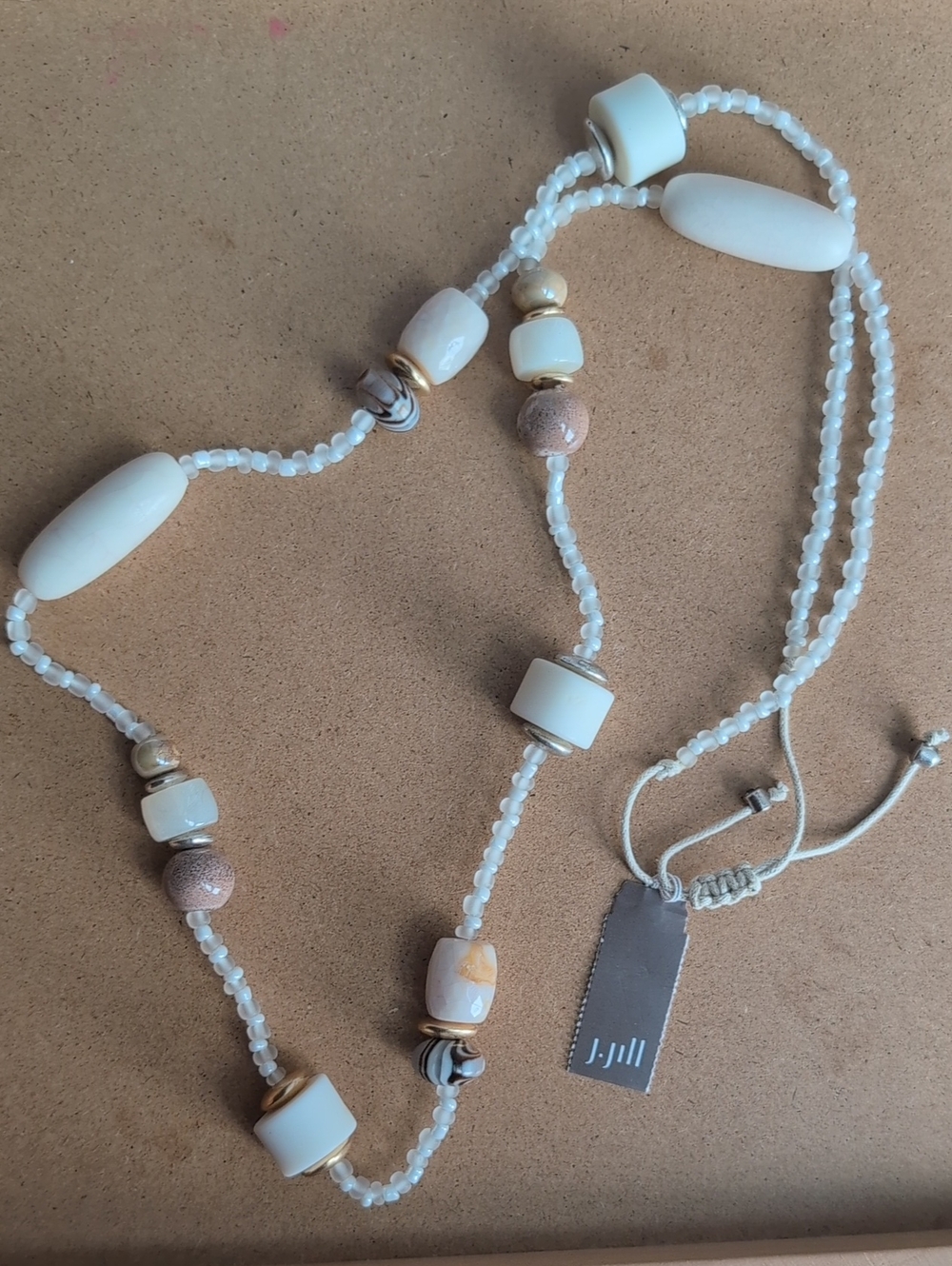 J. Jill Cream and Gold Beaded Necklace - Women Jewelry Necklaces